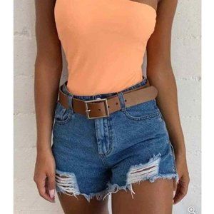 NWOT Tiger Mist Seeker Distressed Blue Denim Jean Shorts